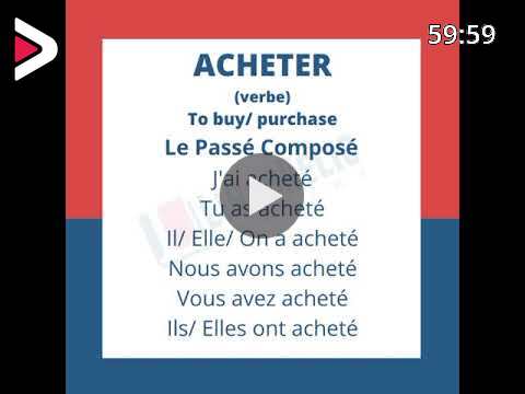 French Verb Acheter Conjugation Le Pass Compos Dideo