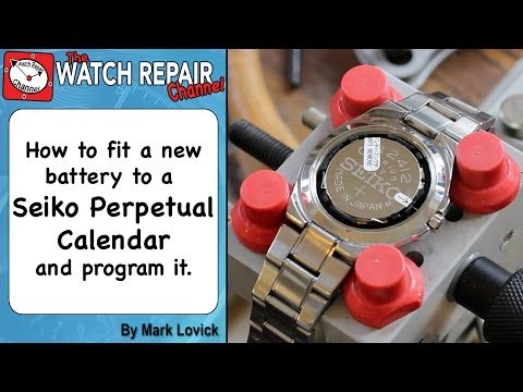 How to reset a Seiko perpetual calendar and fit a new battery. Watch repair  tutorials. 8F32 دیدئو dideo