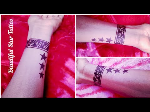 How to make a beautiful Star Tattoo on hand||star Tattoo||Tattoo&Art By KK  دیدئو dideo
