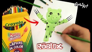 COMO DIBUJAR Y COLOREAR A BADGY DE PIGGY ROBLOX | PASO A PASO | how to draw  badgy from piggy roblox دیدئو dideo