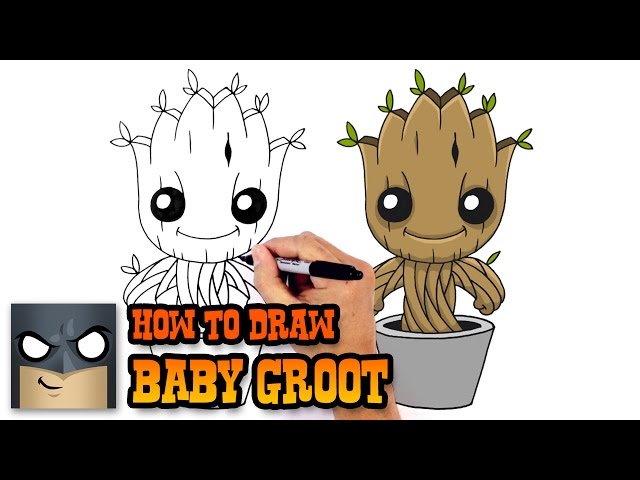 How to Draw Baby Groot | Guardians of the Galaxy دیدئو dideo