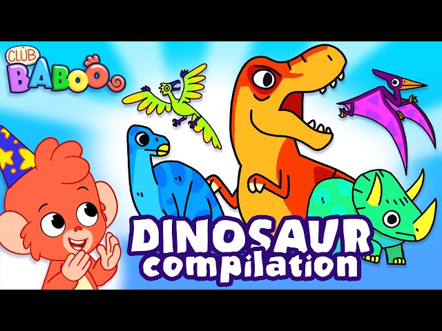 Learn Dinosaurs for Kids | Dinosaur Cartoon videos | t-rex velociraptor |  Club Baboo دیدئو dideo