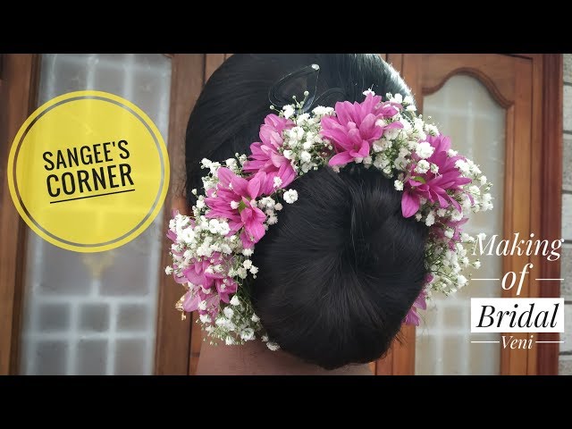 DIY Baby breath Hair brooches | How to make Baby's breath bridal veni in 5  mins using fresh flowers دیدئو dideo