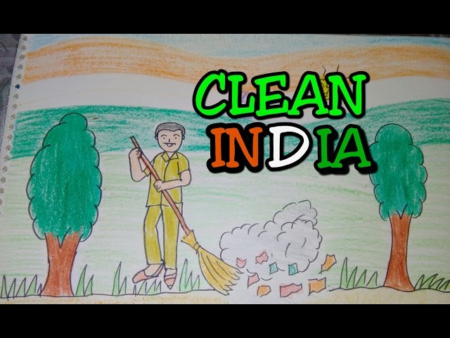 Drawing tutorial : Drawing on swachh bharat | clean india drawing [creative  ideas] دیدئو dideo