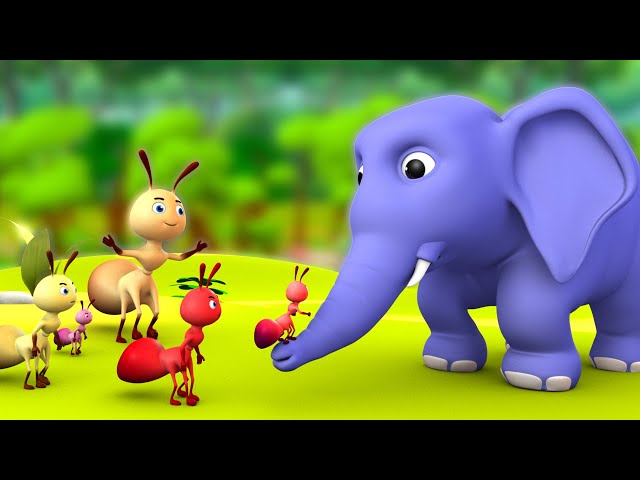 The Elephant & Ant 3D Animated Hindi Moral Stories for Kids - घमंडी हाथी और  चींटी हिन्दी कहानी Tales دیدئو dideo