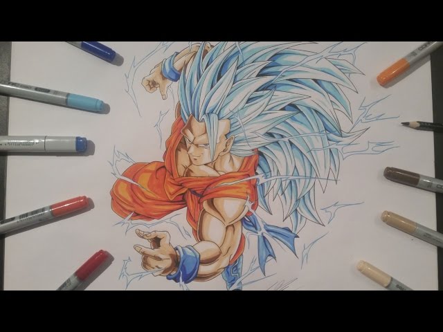 Drawing Goku Super Saiyan Blue // TolgArt vs DibujAme Un دیدئو dideo