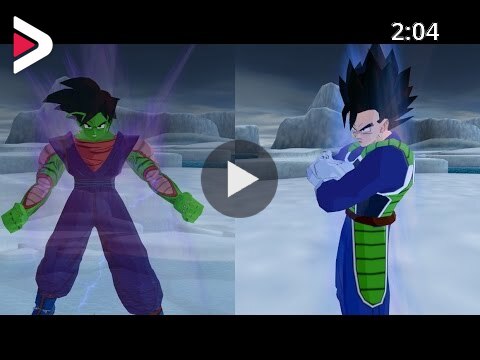 Piccolo and Goku Fusion VS Vegeta and Bardock potara fusion (DBZ Budokai  Tenkaichi 3 Fusion Mods) دیدئو dideo