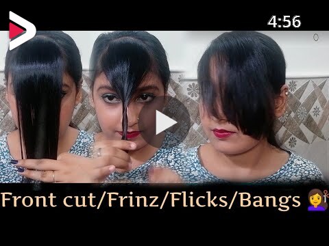 Haircut for Girls 2019 tutorial and Tips | Cut your own front bangs/flicks/frinz  and tips دیدئو dideo
